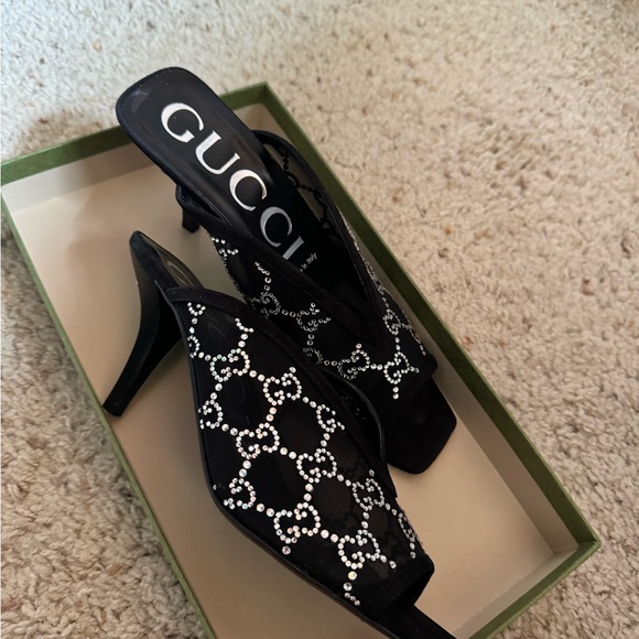 Gucci crystal GG mesh mules size 38.5 (8.5) - Picture 3 of 5